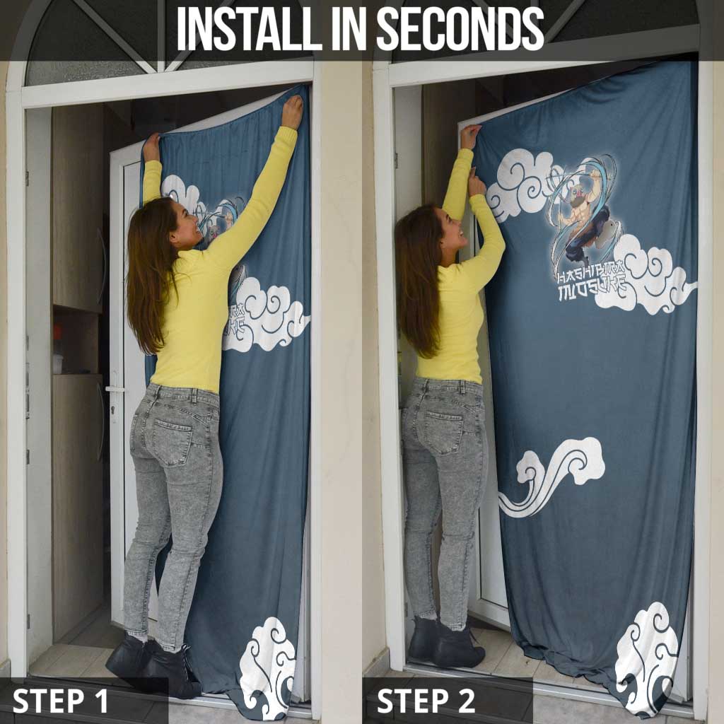 Hashibira Inosuke Demon Slayer Door Cover Whirlwind Anime Cloud Pattern Style
