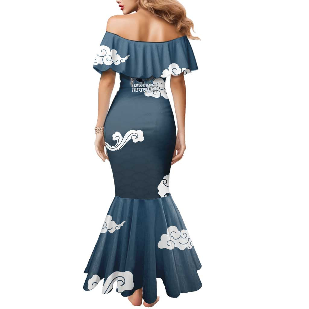 Hashibira Inosuke Demon Slayer Family Matching Mermaid Dress and Hawaiian Shirt Whirlwind Anime Cloud Pattern Style