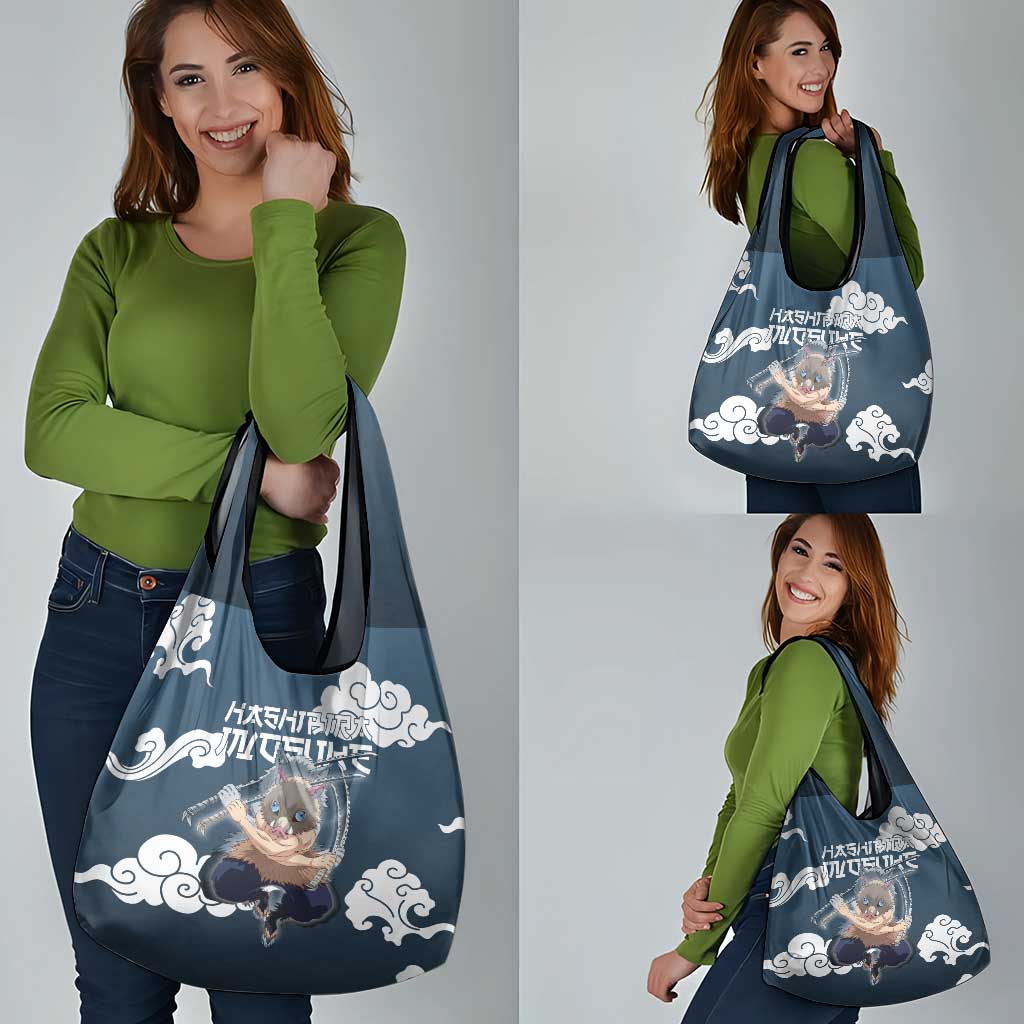 Hashibira Inosuke Demon Slayer Grocery Bag Whirlwind Anime Cloud Pattern Style