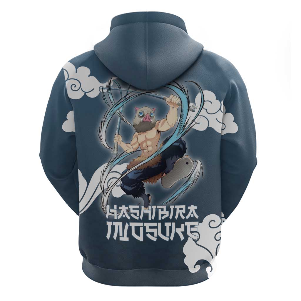 Hashibira Inosuke Demon Slayer Hoodie Whirlwind Anime Cloud Pattern Style