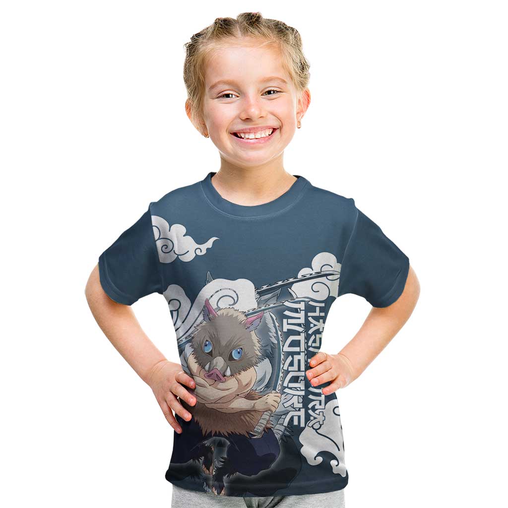 Hashibira Inosuke Demon Slayer Kid T Shirt Whirlwind Anime Cloud Pattern Style