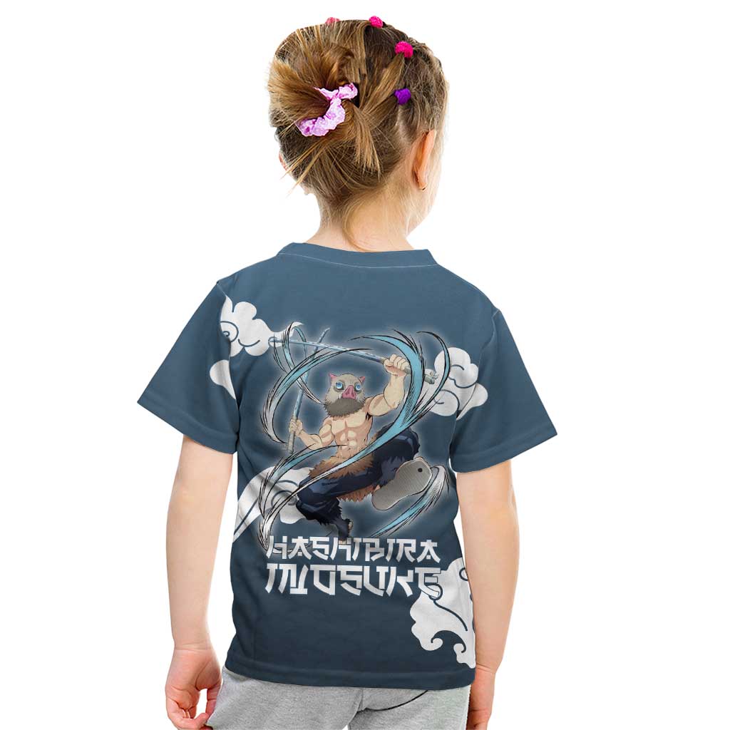 Hashibira Inosuke Demon Slayer Kid T Shirt Whirlwind Anime Cloud Pattern Style