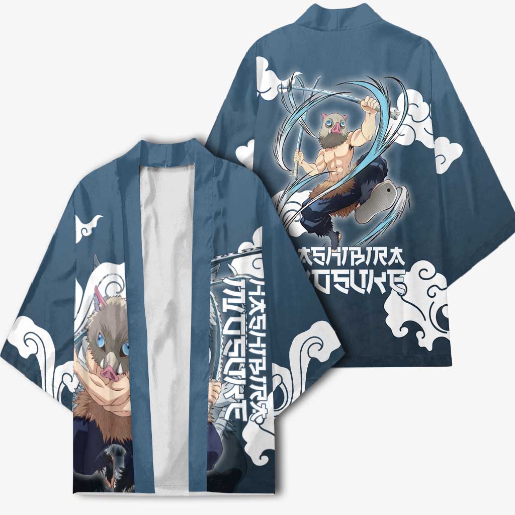 Hashibira Inosuke Demon Slayer Kimono Whirlwind Anime Cloud Pattern Style