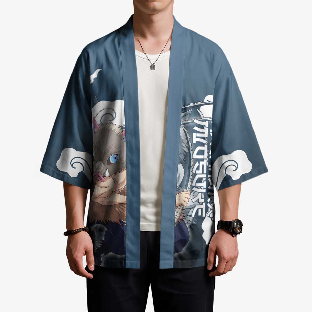 Hashibira Inosuke Demon Slayer Kimono Whirlwind Anime Cloud Pattern Style