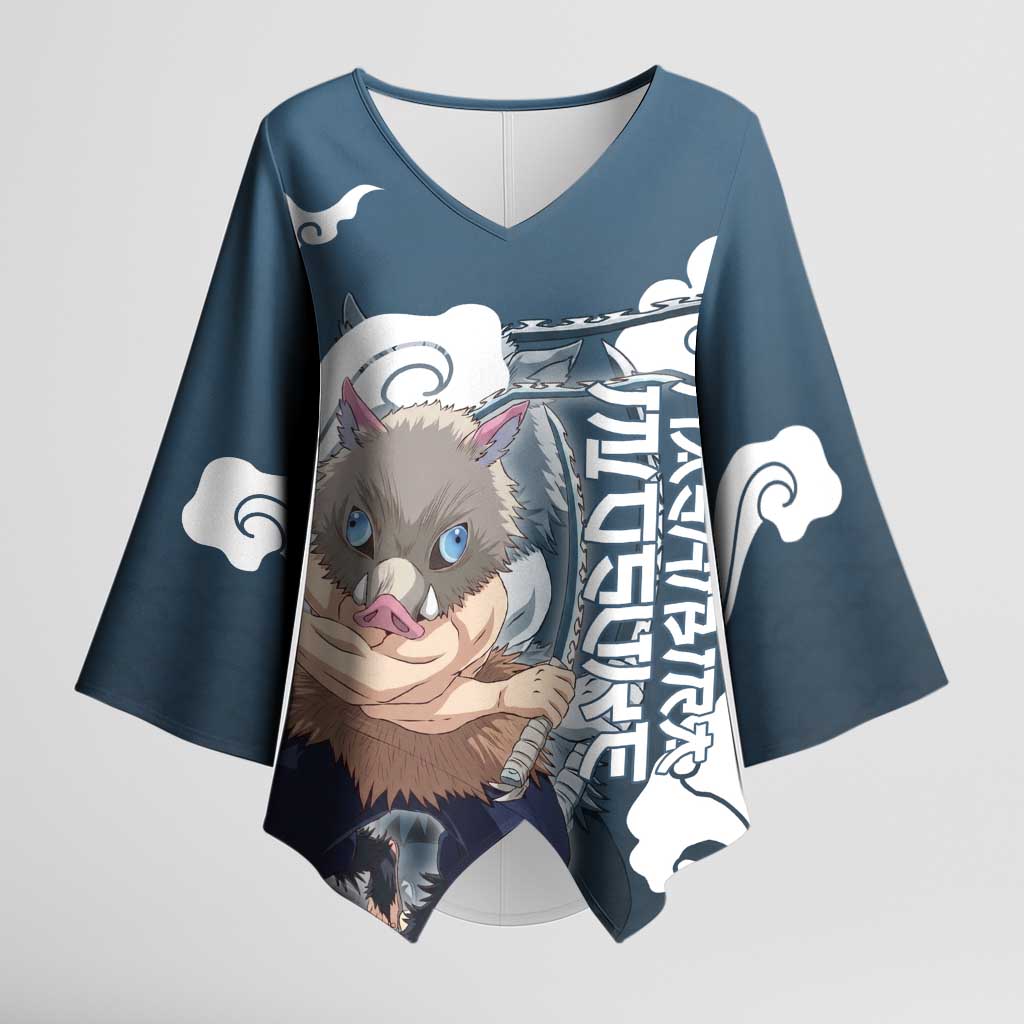Hashibira Inosuke Demon Slayer Kimono Sleeve Blouse Whirlwind Anime Cloud Pattern Style