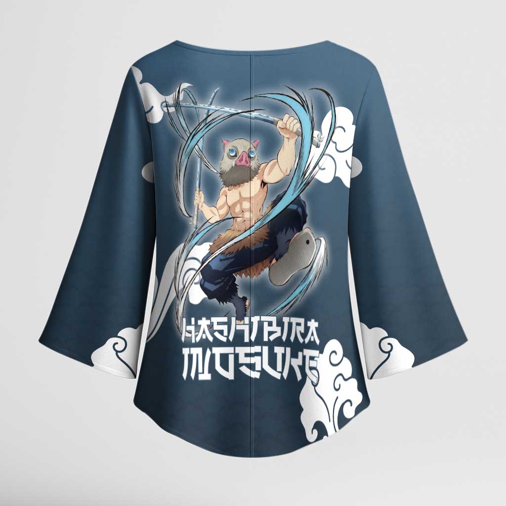 Hashibira Inosuke Demon Slayer Kimono Sleeve Blouse Whirlwind Anime Cloud Pattern Style