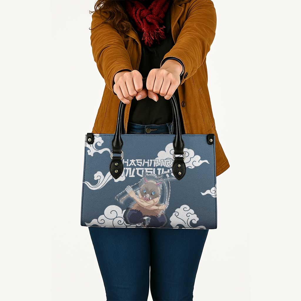Hashibira Inosuke Demon Slayer Leather Bag Whirlwind Anime Cloud Pattern Style