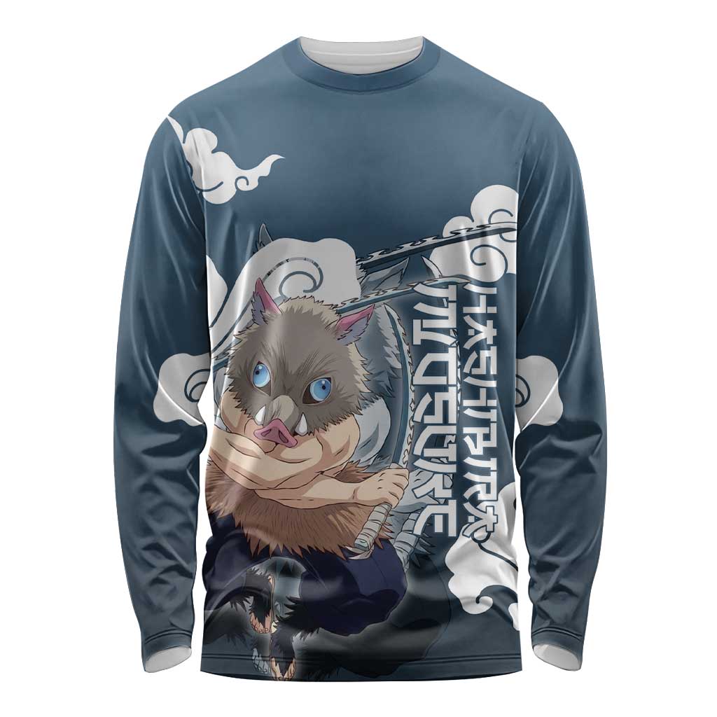 Hashibira Inosuke Demon Slayer Long Sleeve Shirt Whirlwind Anime Cloud Pattern Style