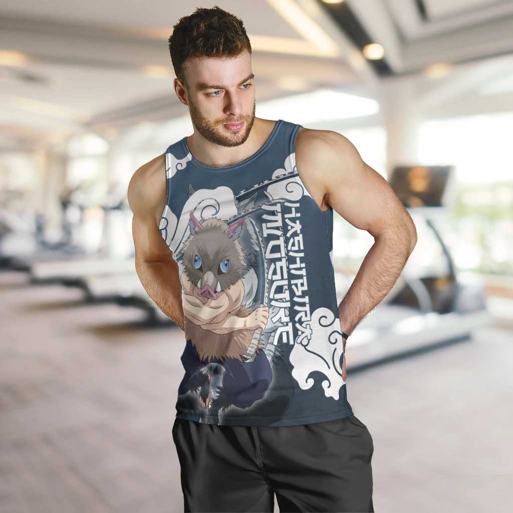 Hashibira Inosuke Demon Slayer Men Tank Top Whirlwind Anime Cloud Pattern Style