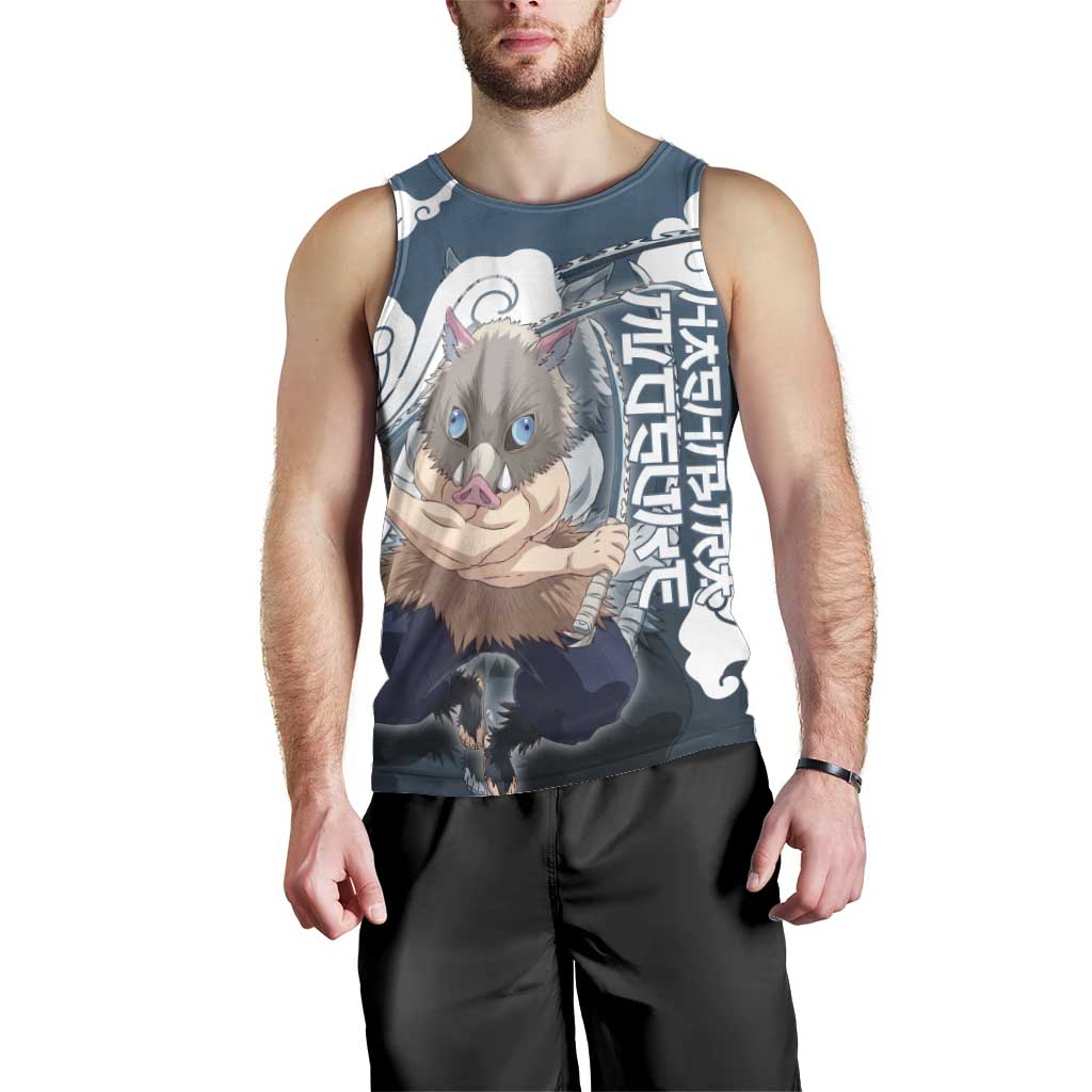 Hashibira Inosuke Demon Slayer Men Tank Top Whirlwind Anime Cloud Pattern Style