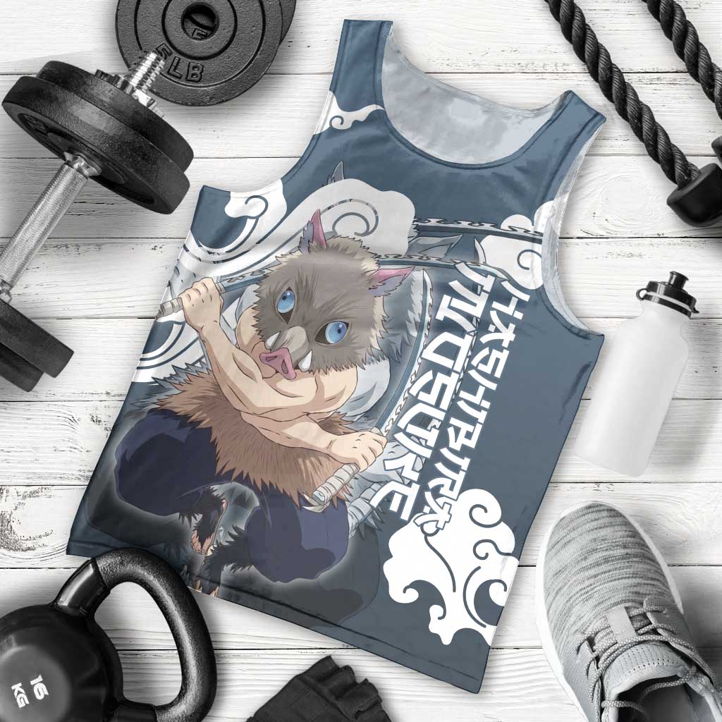 Hashibira Inosuke Demon Slayer Men Tank Top Whirlwind Anime Cloud Pattern Style