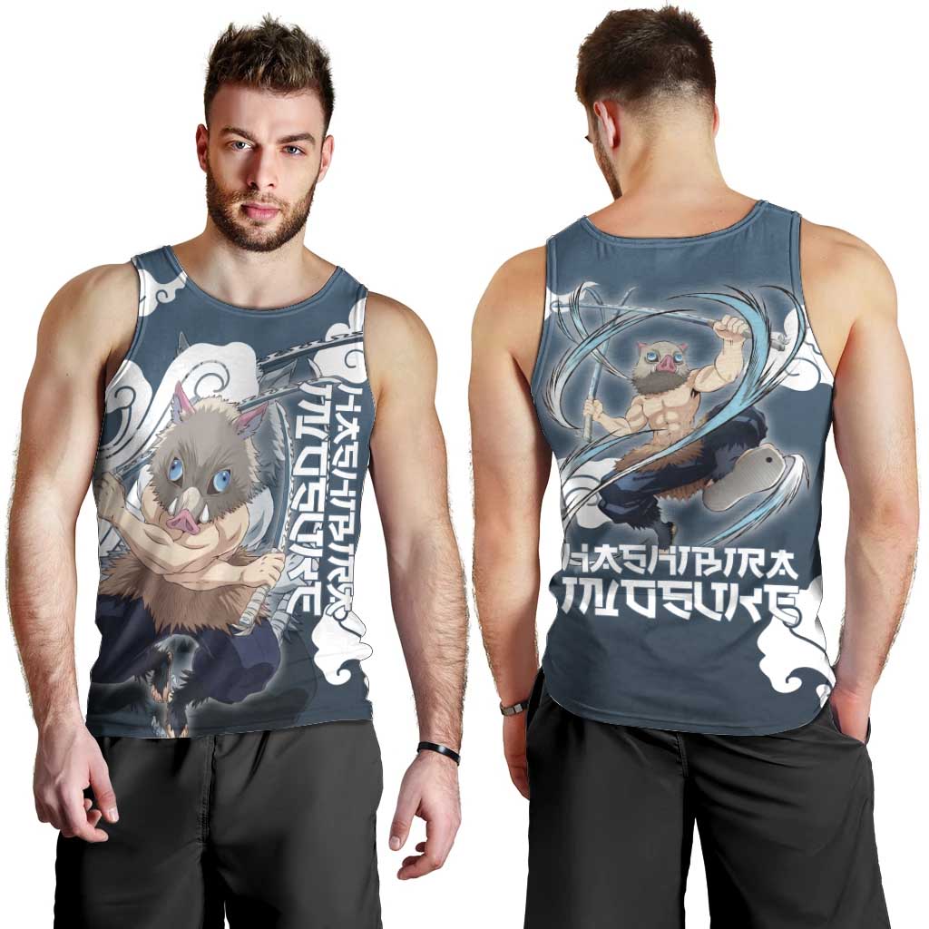 Hashibira Inosuke Demon Slayer Men Tank Top Whirlwind Anime Cloud Pattern Style