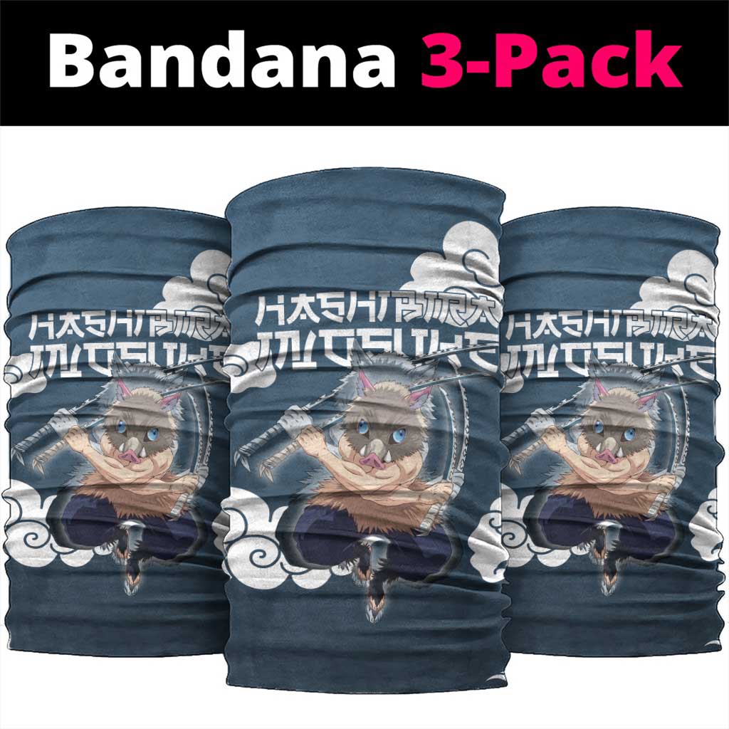 Hashibira Inosuke Demon Slayer Neck Gaiter Whirlwind Anime Cloud Pattern Style