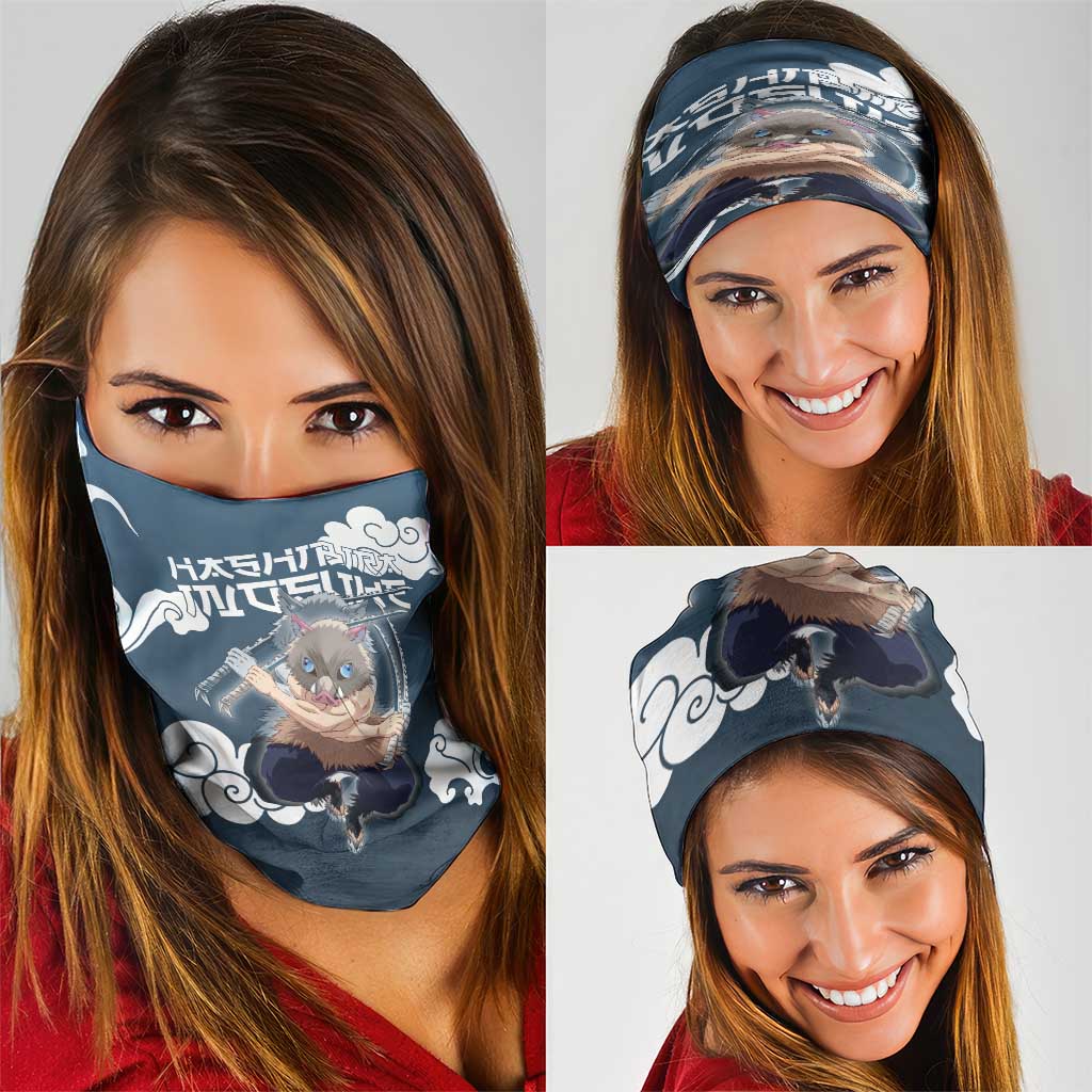 Hashibira Inosuke Demon Slayer Neck Gaiter Whirlwind Anime Cloud Pattern Style