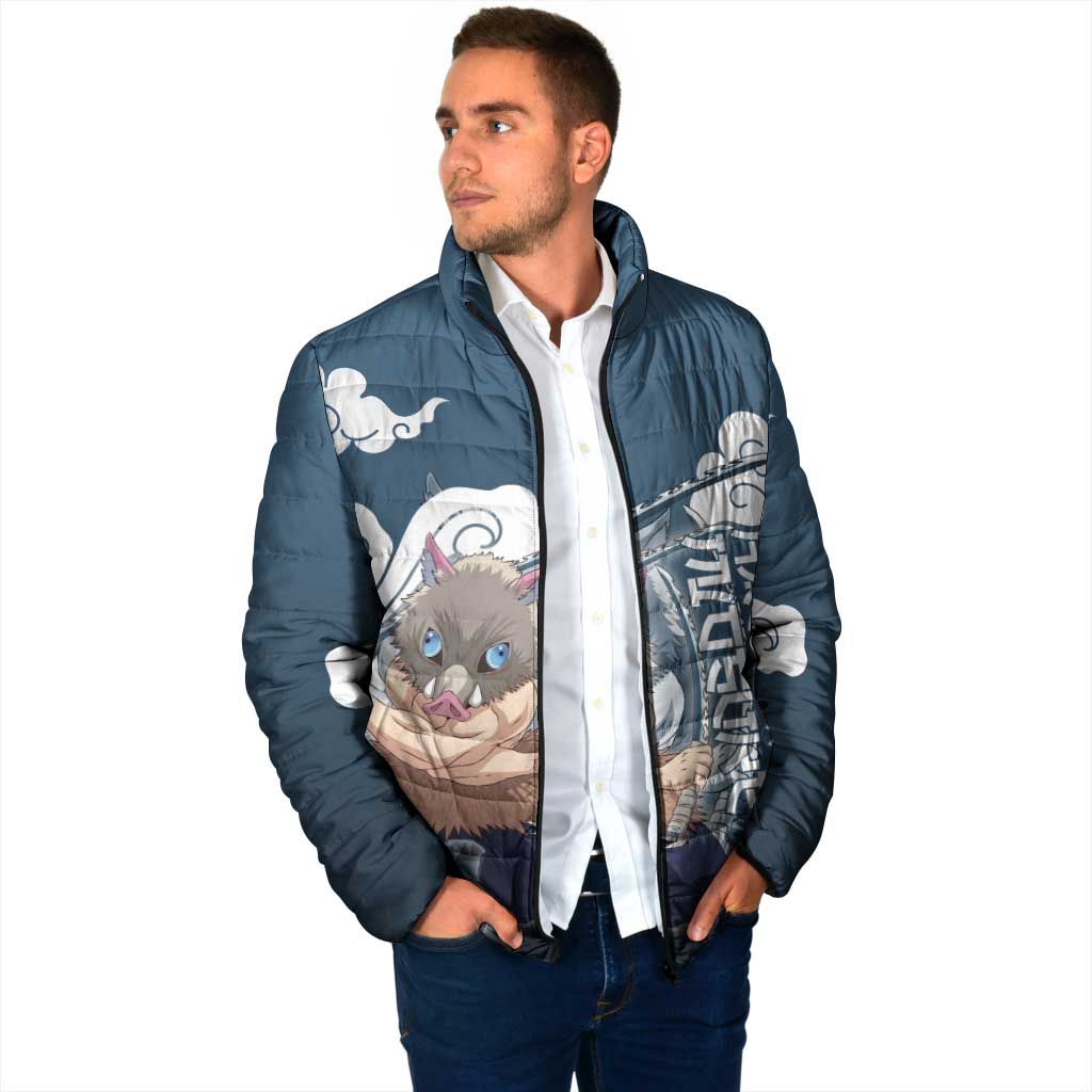 Hashibira Inosuke Demon Slayer Padded Jacket Whirlwind Anime Cloud Pattern Style