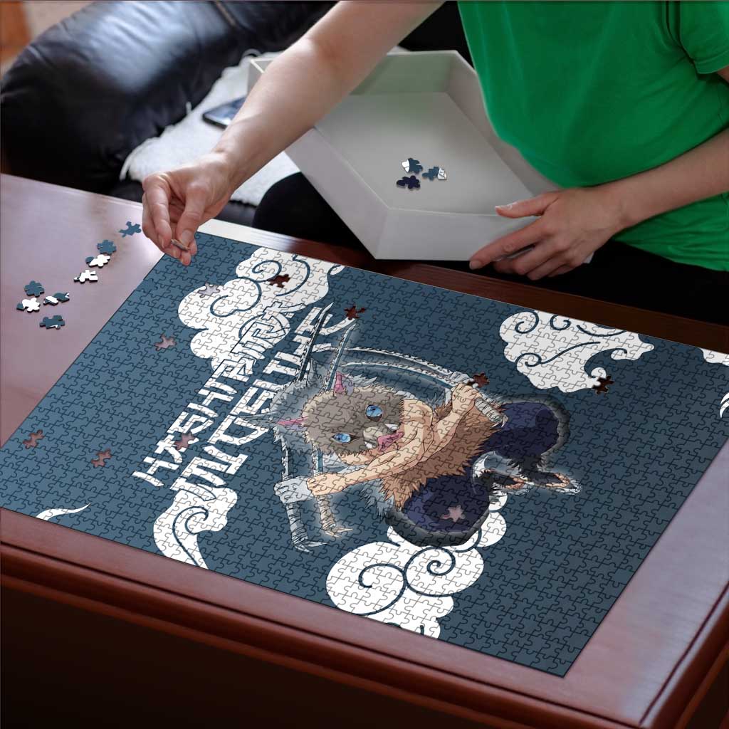 Hashibira Inosuke Demon Slayer Puzzle Whirlwind Anime Cloud Pattern Style