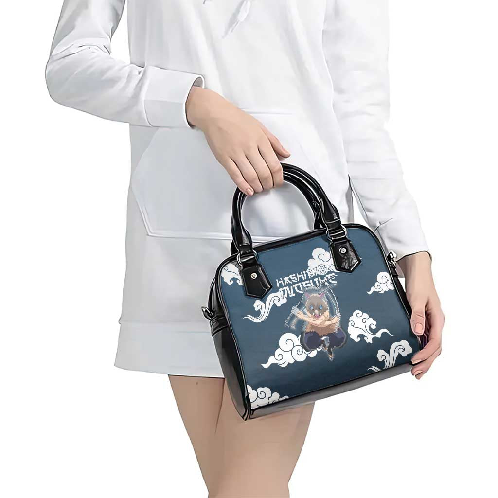 Hashibira Inosuke Demon Slayer Shoulder Handbag Whirlwind Anime Cloud Pattern Style