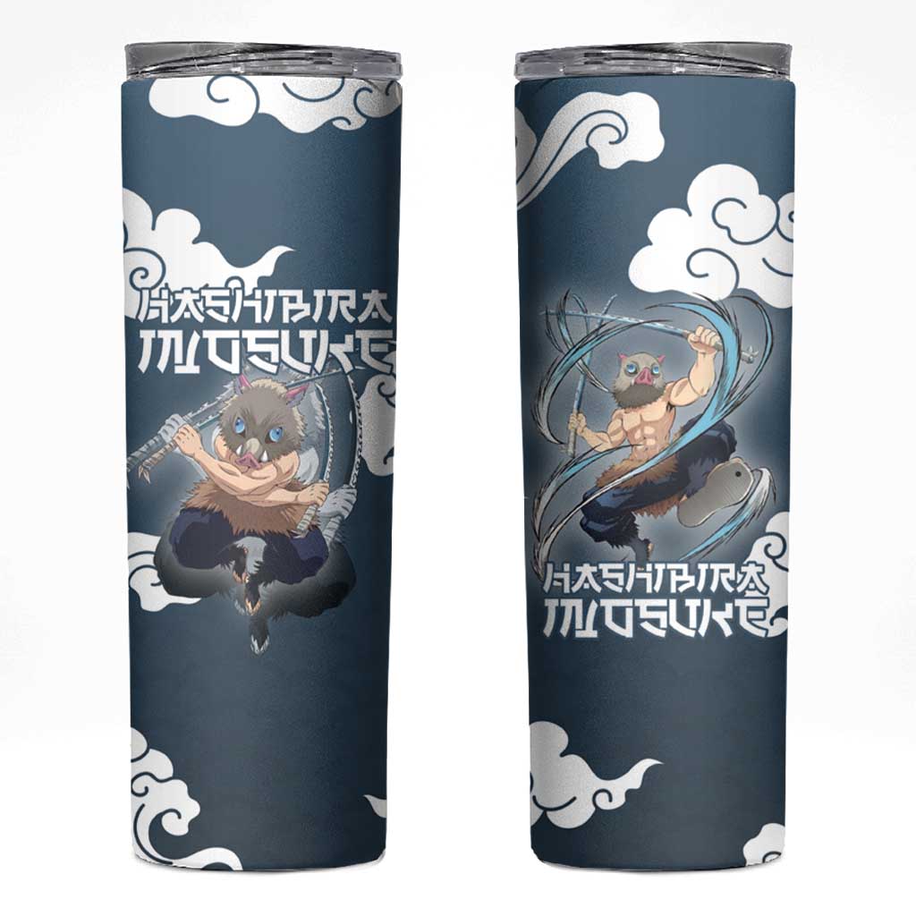 Hashibira Inosuke Demon Slayer Skinny Tumbler Whirlwind Anime Cloud Pattern Style
