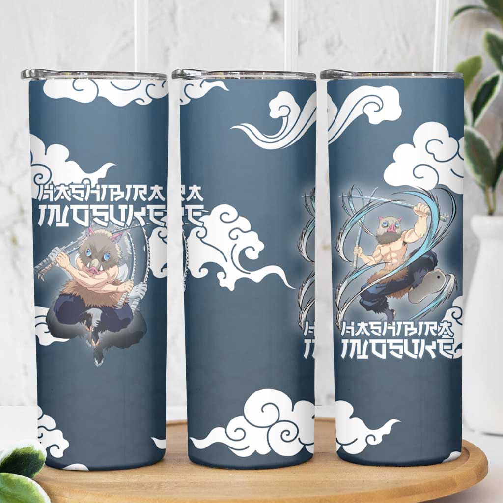 Hashibira Inosuke Demon Slayer Skinny Tumbler Whirlwind Anime Cloud Pattern Style