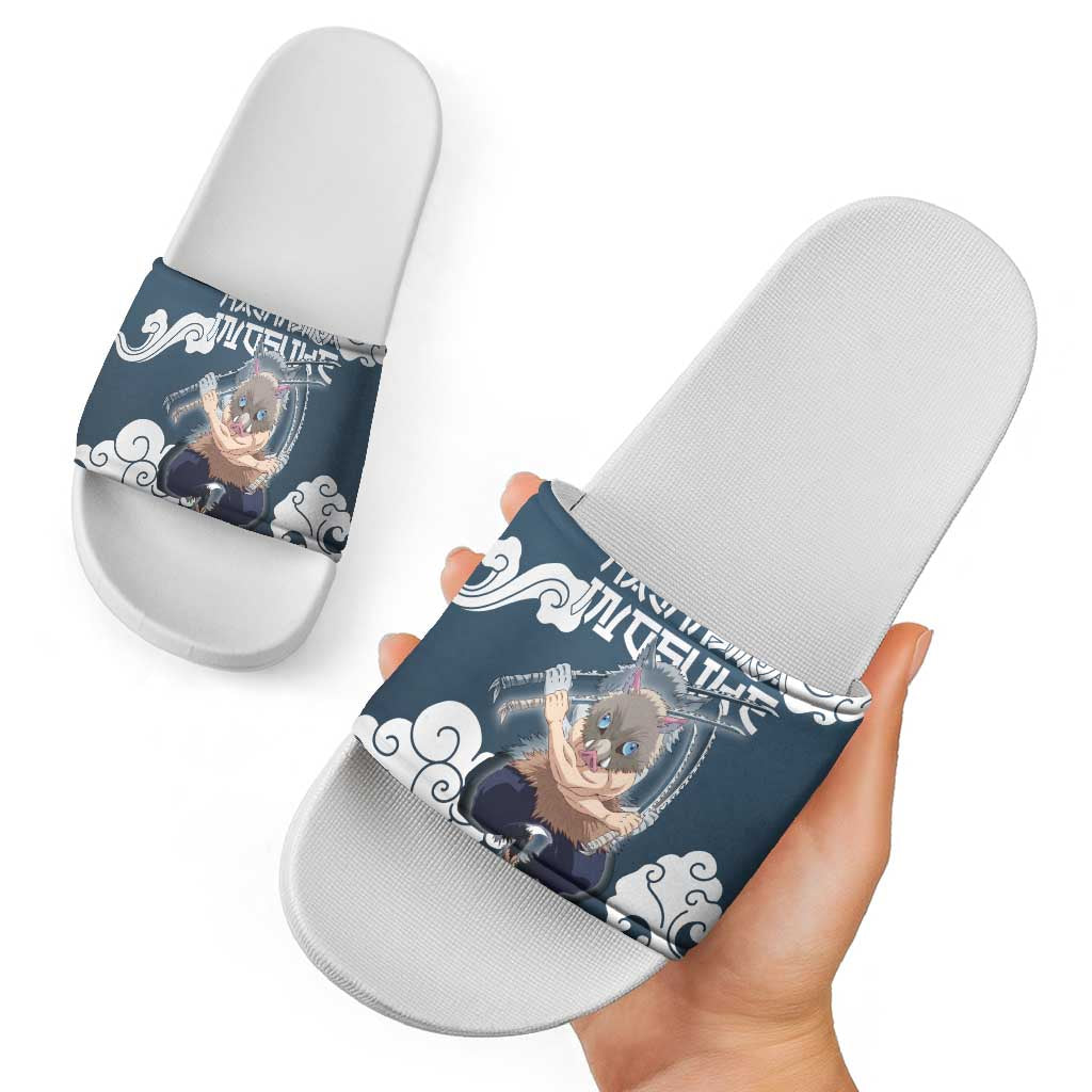 Hashibira Inosuke Demon Slayer Slide Sandals Whirlwind Anime Cloud Pattern Style