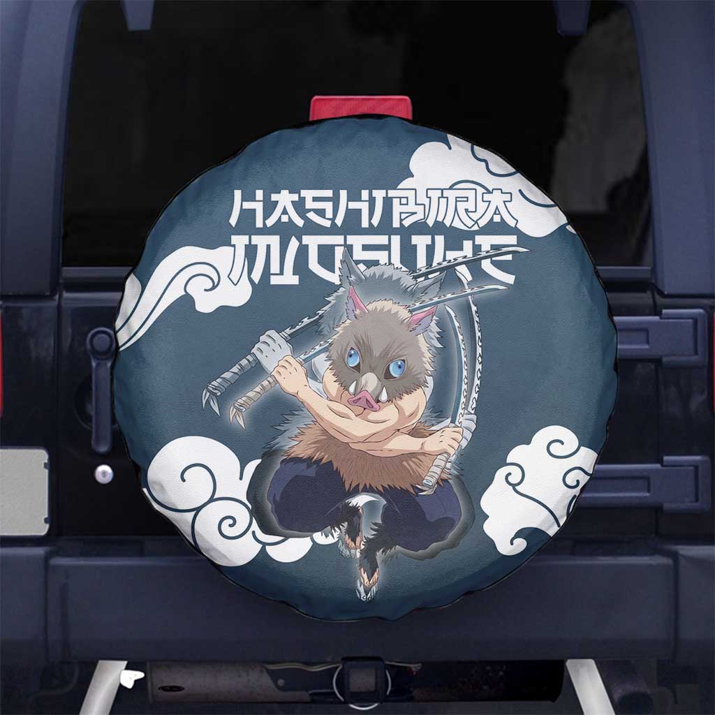 Hashibira Inosuke Demon Slayer Spare Tire Cover Whirlwind Anime Cloud Pattern Style