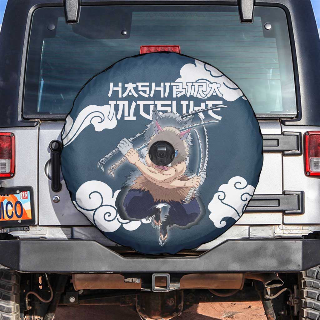 Hashibira Inosuke Demon Slayer Spare Tire Cover Whirlwind Anime Cloud Pattern Style