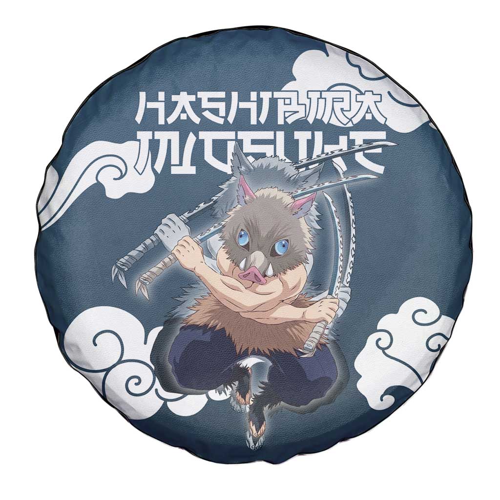 Hashibira Inosuke Demon Slayer Spare Tire Cover Whirlwind Anime Cloud Pattern Style