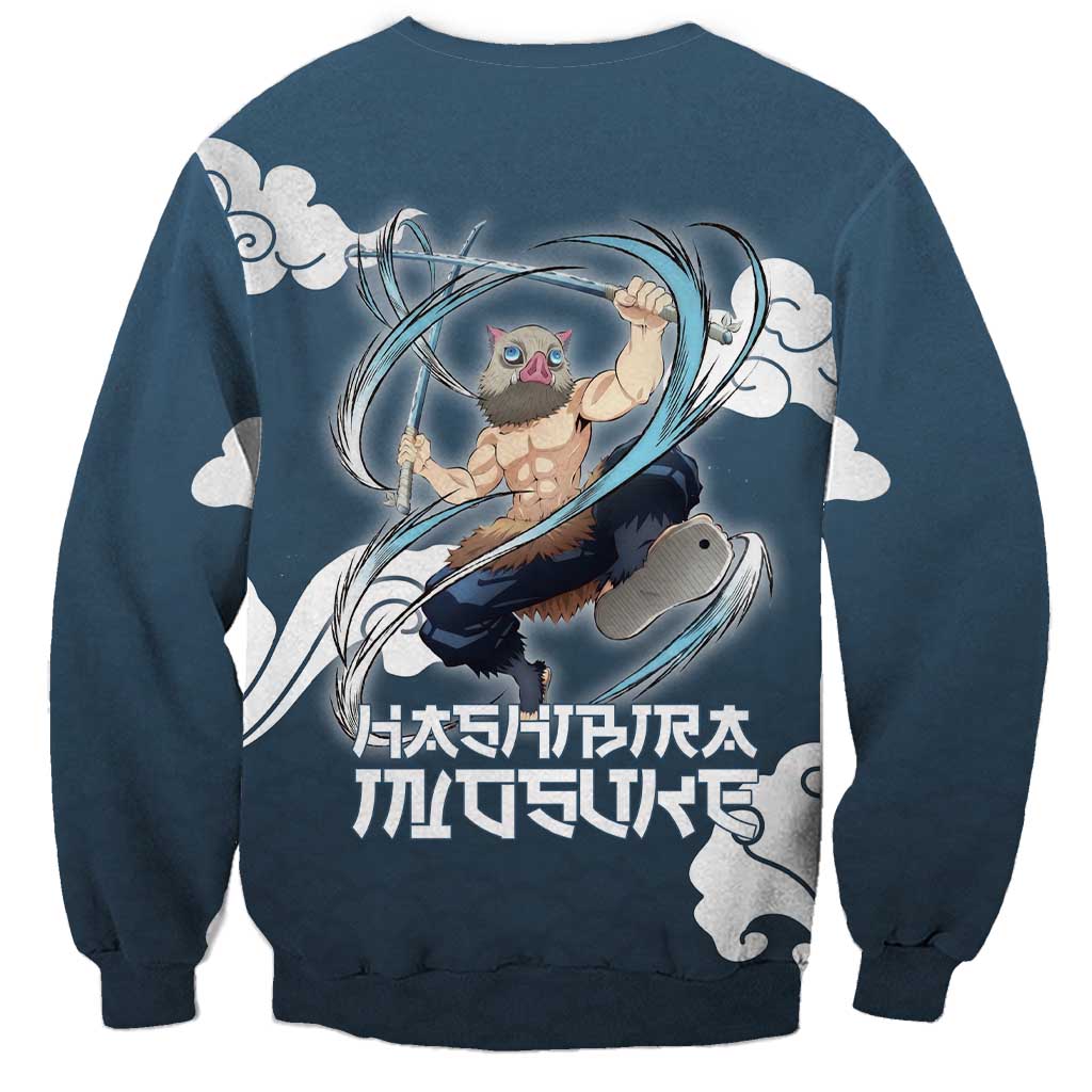 Hashibira Inosuke Demon Slayer Sweatshirt Whirlwind Anime Cloud Pattern Style