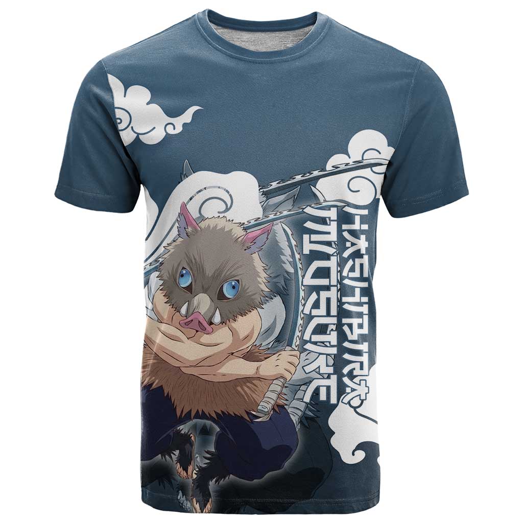 Hashibira Inosuke Demon Slayer T Shirt Whirlwind Anime Cloud Pattern Style