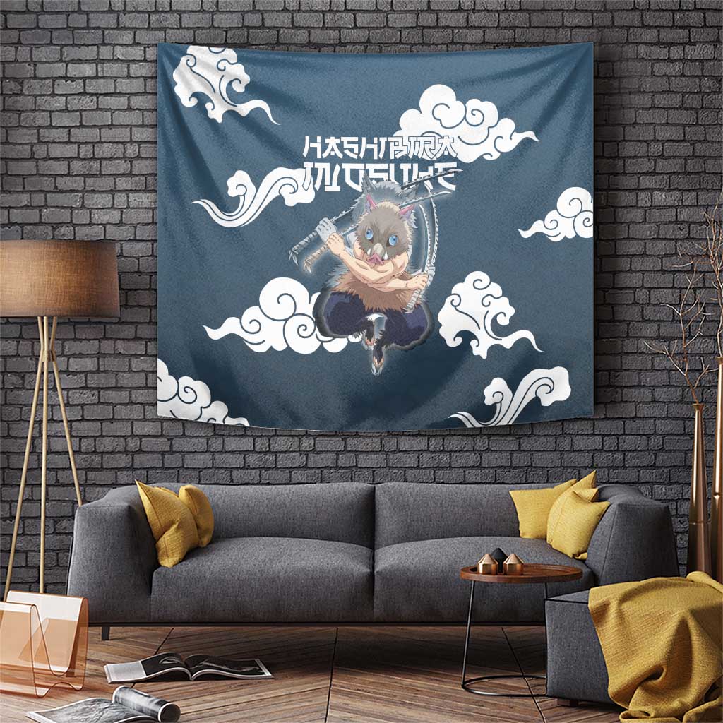 Hashibira Inosuke Demon Slayer Tapestry Whirlwind Anime Cloud Pattern Style
