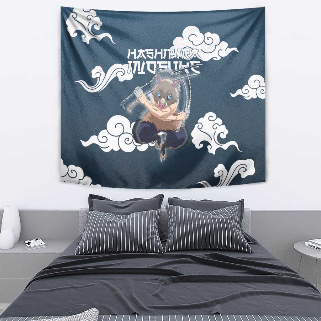 Hashibira Inosuke Demon Slayer Tapestry Whirlwind Anime Cloud Pattern Style