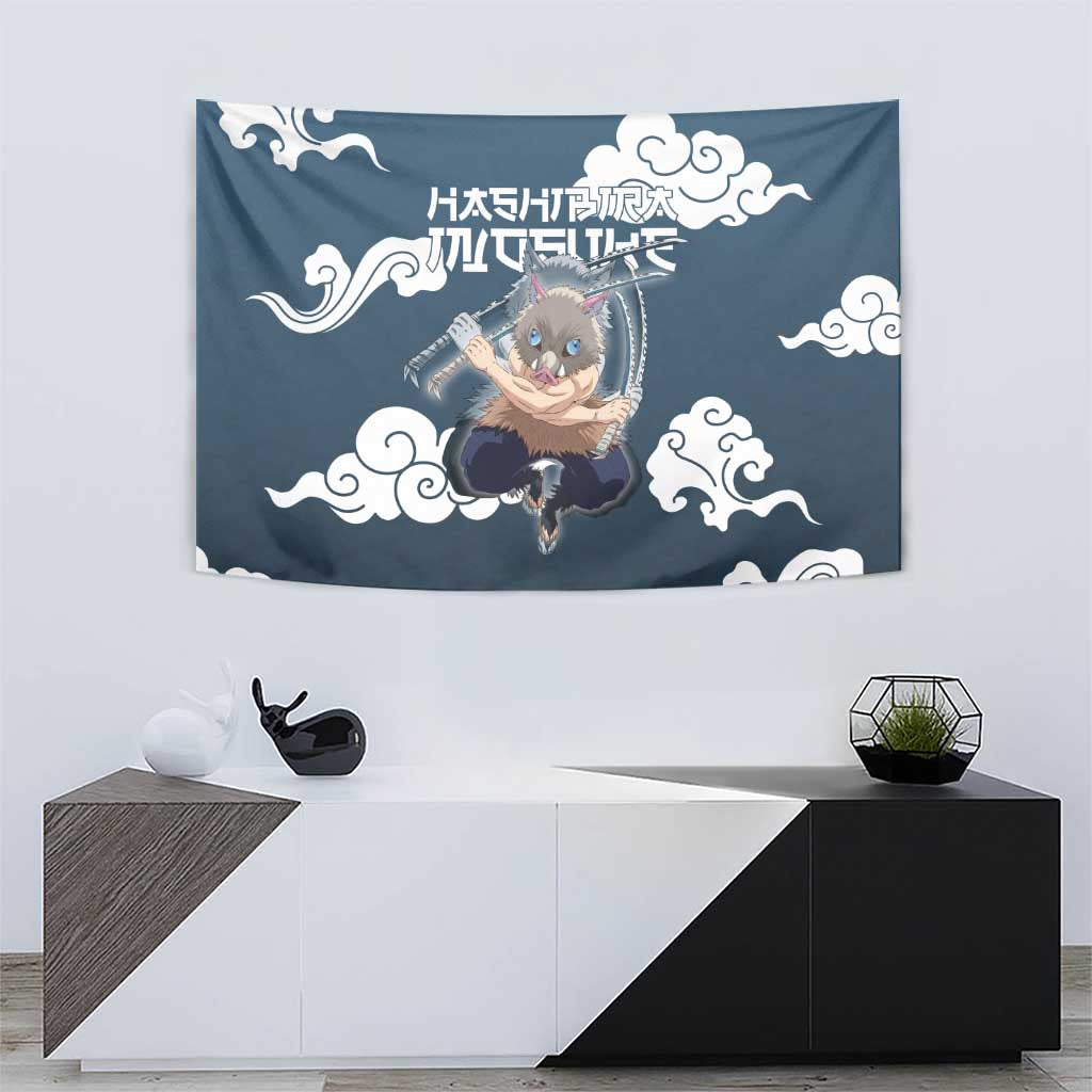 Hashibira Inosuke Demon Slayer Tapestry Whirlwind Anime Cloud Pattern Style