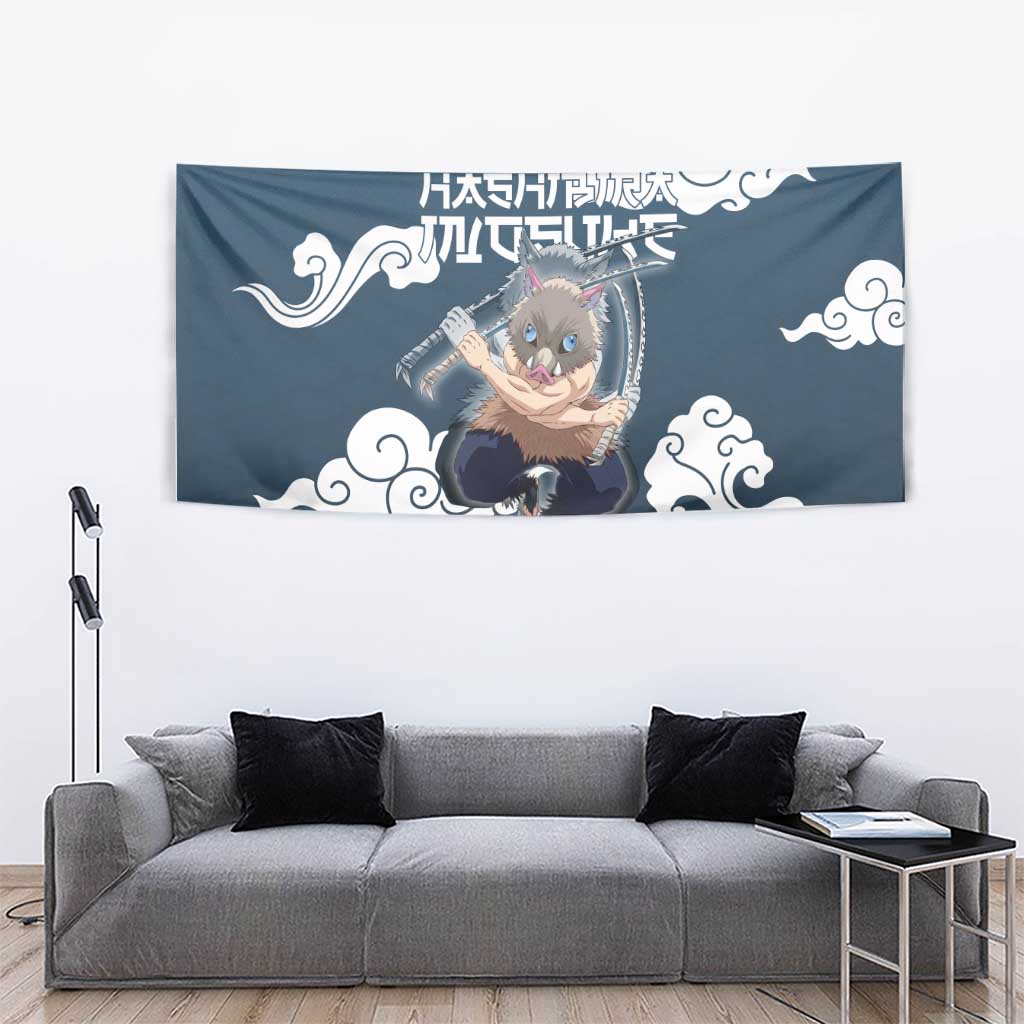Hashibira Inosuke Demon Slayer Tapestry Whirlwind Anime Cloud Pattern Style