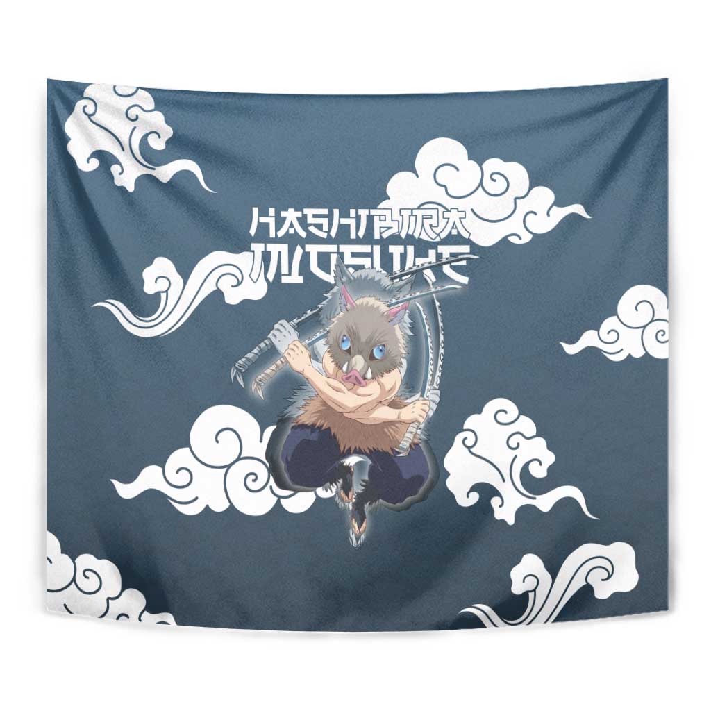 Hashibira Inosuke Demon Slayer Tapestry Whirlwind Anime Cloud Pattern Style