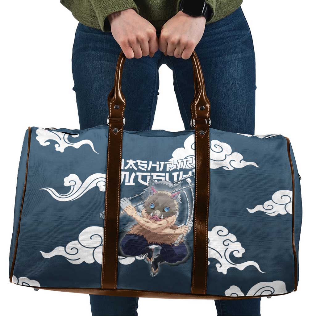 Hashibira Inosuke Demon Slayer Travel Bag Whirlwind Anime Cloud Pattern Style