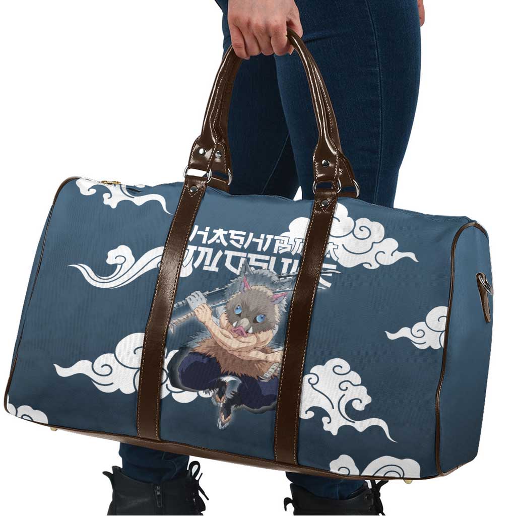 Hashibira Inosuke Demon Slayer Travel Bag Whirlwind Anime Cloud Pattern Style