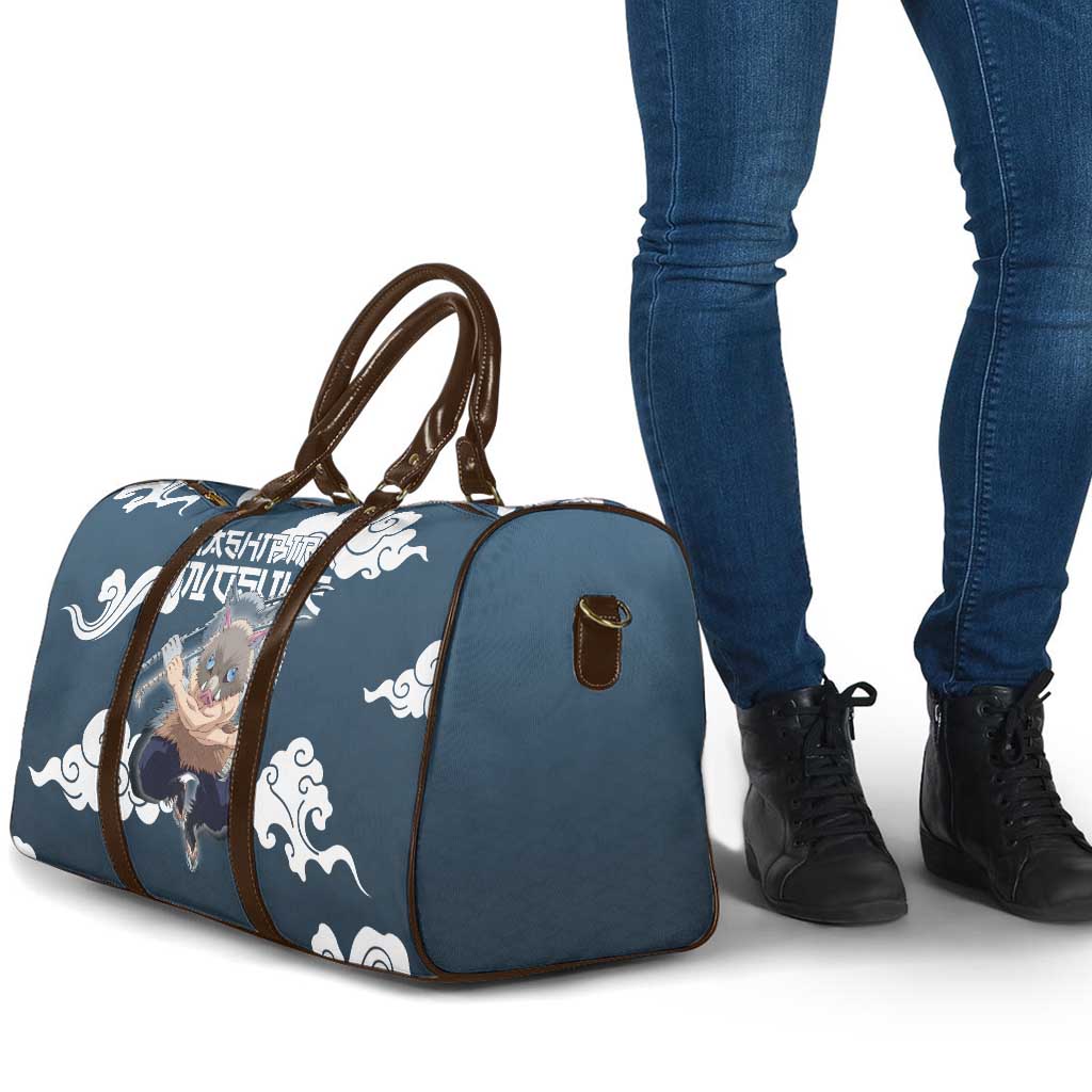 Hashibira Inosuke Demon Slayer Travel Bag Whirlwind Anime Cloud Pattern Style
