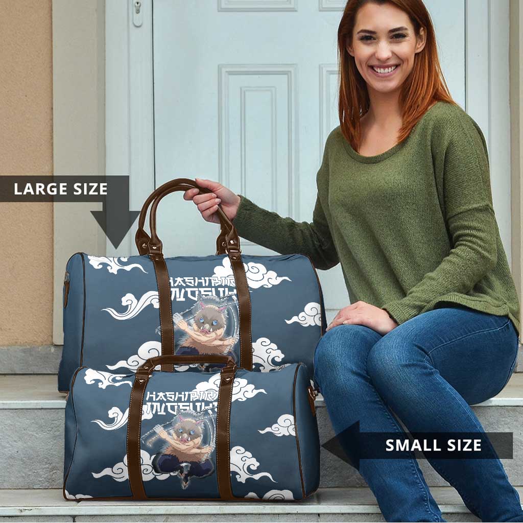 Hashibira Inosuke Demon Slayer Travel Bag Whirlwind Anime Cloud Pattern Style