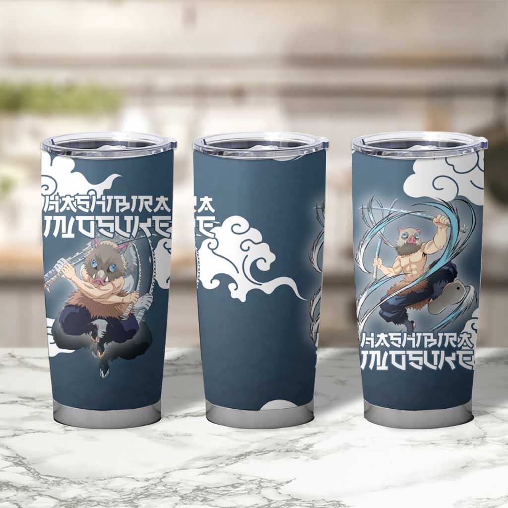 Hashibira Inosuke Demon Slayer Tumbler Cup Whirlwind Anime Cloud Pattern Style