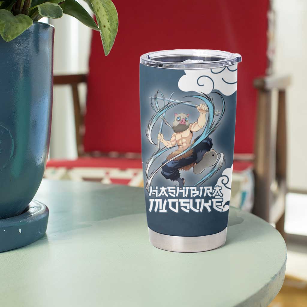 Hashibira Inosuke Demon Slayer Tumbler Cup Whirlwind Anime Cloud Pattern Style
