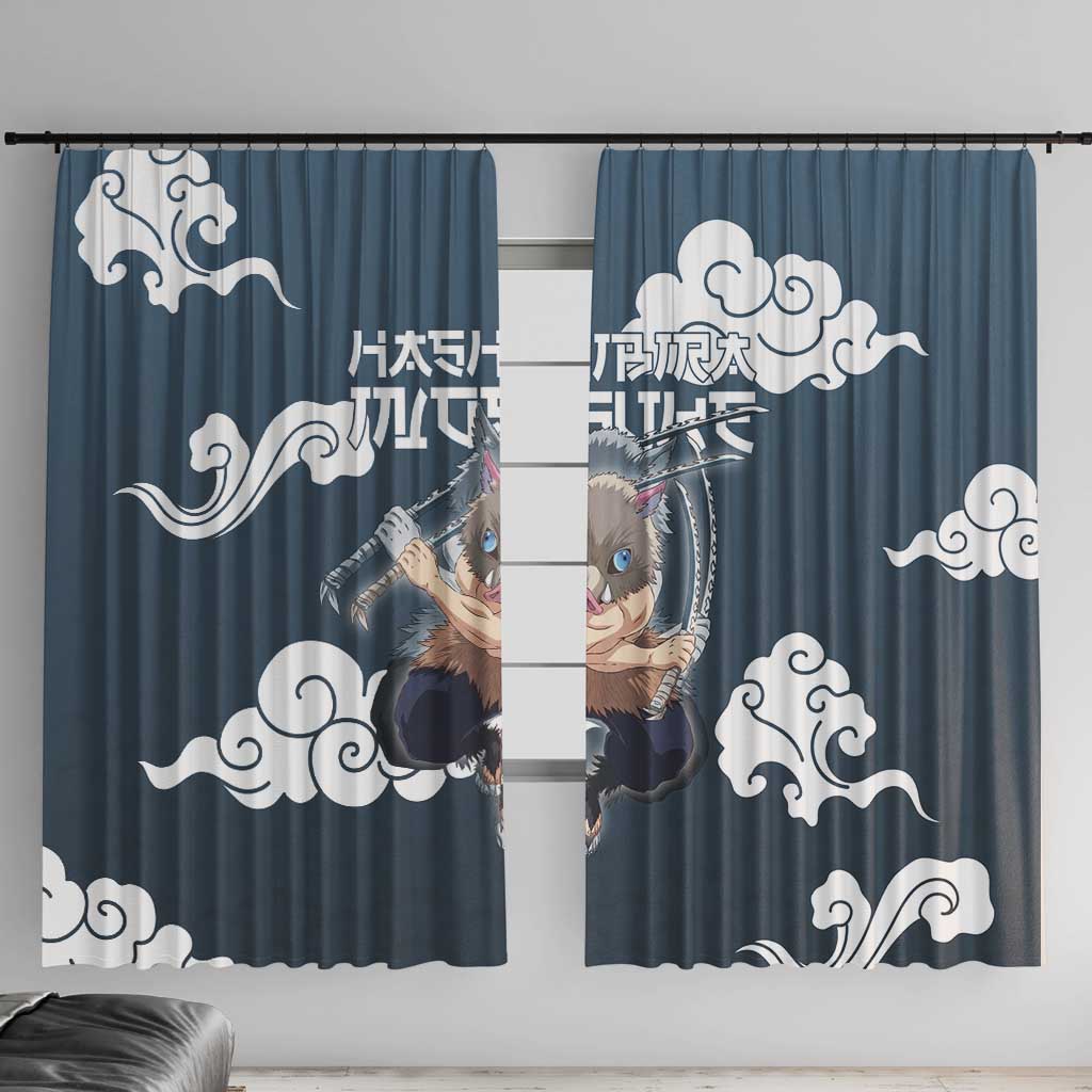Hashibira Inosuke Demon Slayer Window Curtain Whirlwind Anime Cloud Pattern Style