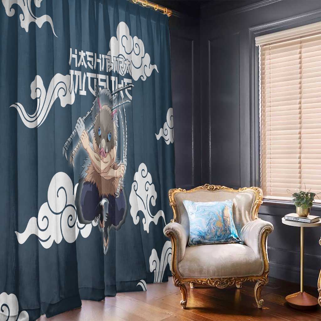 Hashibira Inosuke Demon Slayer Window Curtain Whirlwind Anime Cloud Pattern Style