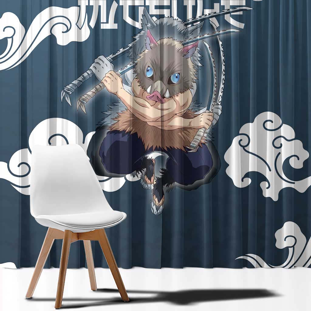 Hashibira Inosuke Demon Slayer Window Curtain Whirlwind Anime Cloud Pattern Style