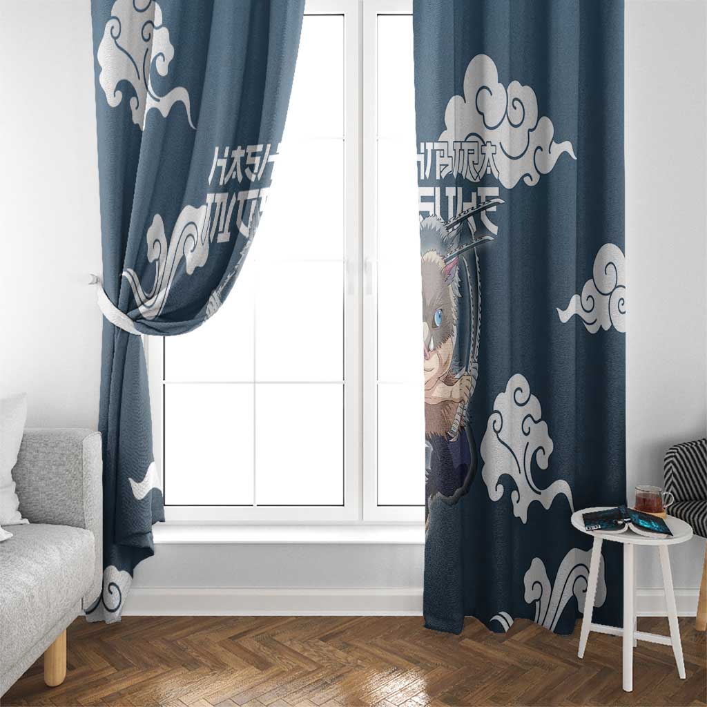 Hashibira Inosuke Demon Slayer Window Curtain Whirlwind Anime Cloud Pattern Style