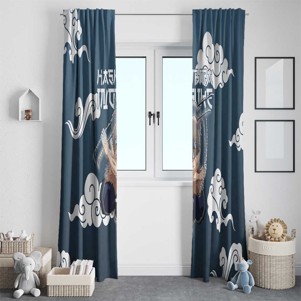 Hashibira Inosuke Demon Slayer Window Curtain Whirlwind Anime Cloud Pattern Style