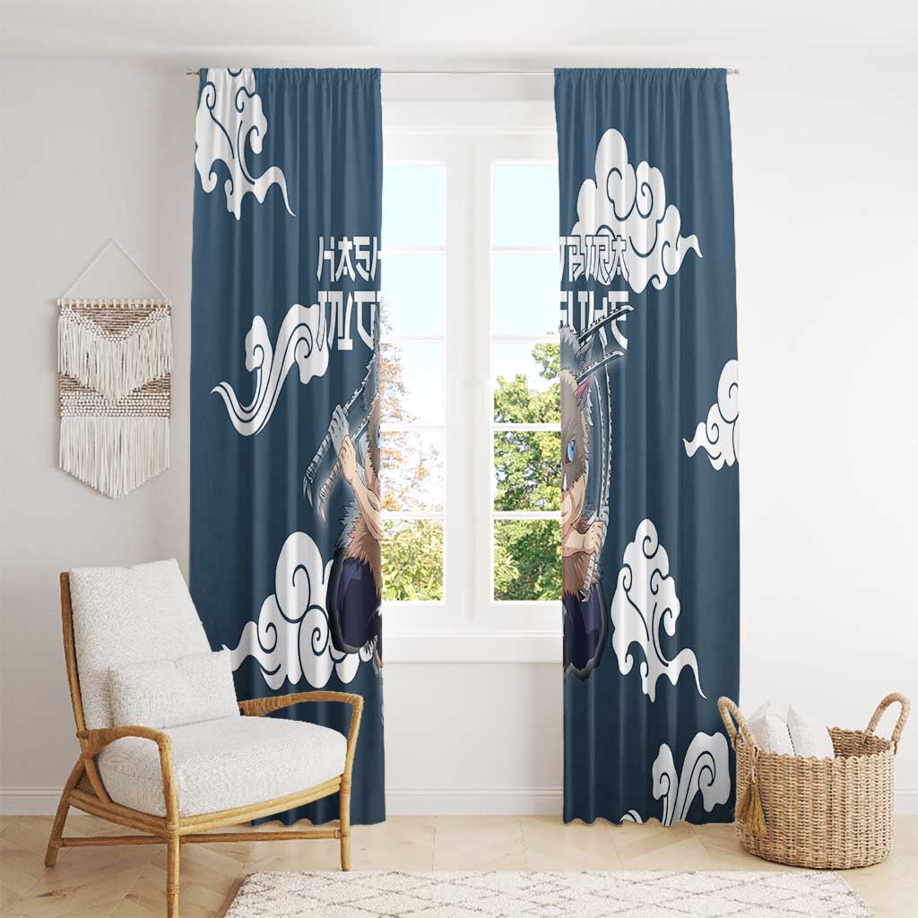 Hashibira Inosuke Demon Slayer Window Curtain Whirlwind Anime Cloud Pattern Style
