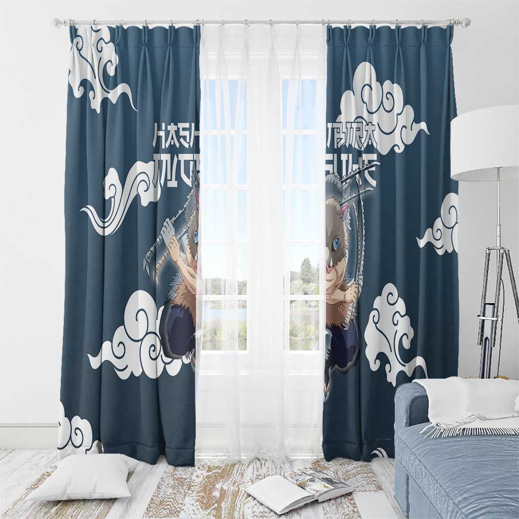 Hashibira Inosuke Demon Slayer Window Curtain Whirlwind Anime Cloud Pattern Style