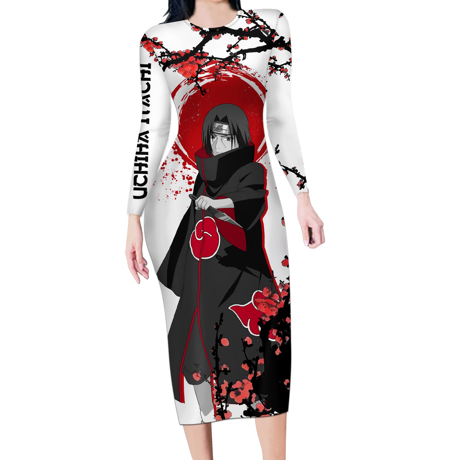 Uchiha Itachi - Anime Japan Style Long Sleeve Bodycon Dress