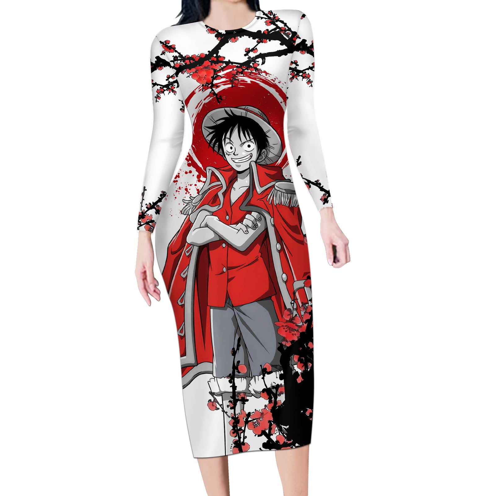 Luffy Pirate King - Japan Style Long Sleeve Bodycon Dress