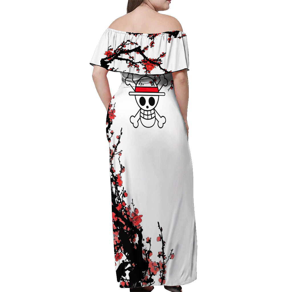 Luffy Pirate King - Japan Style Off Shoulder Maxi Dress